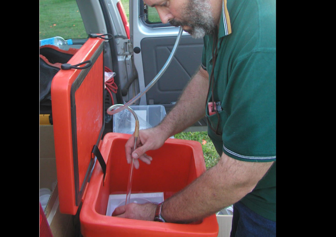 Transferring mosquitoes from field exposure cages to holding cups